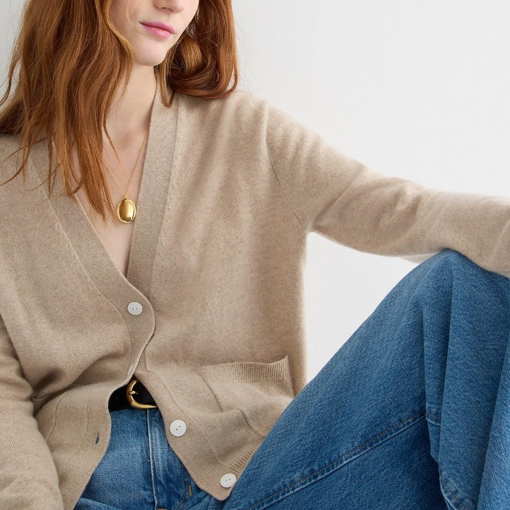 J.Crew Cashmere patch-pocket cardigan sweater